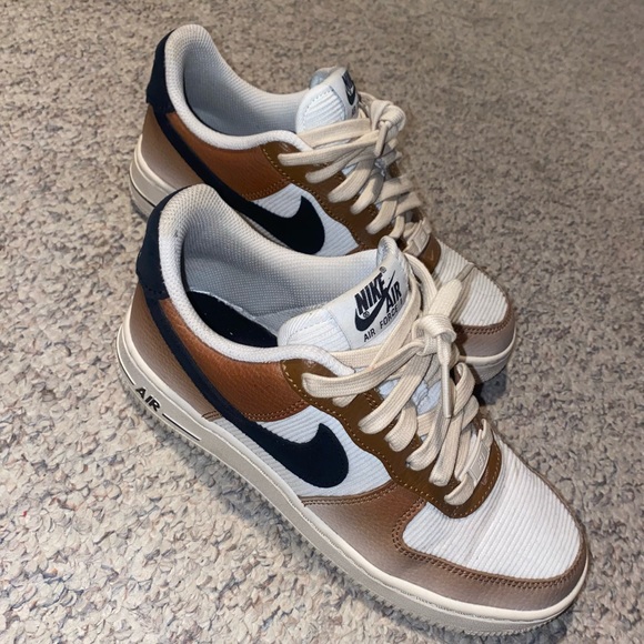 Nike AirForce1, brown ombré mushroom design, like new - Picture 1 of 5